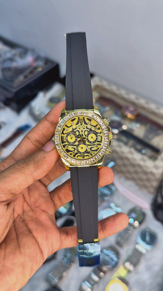 Rlex diamond Tiger Print Dail